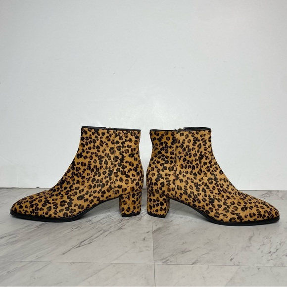 New! Via Spiga Vinson Cheetah Print Cow Fur Bootie 6M - Picture 7 of 15